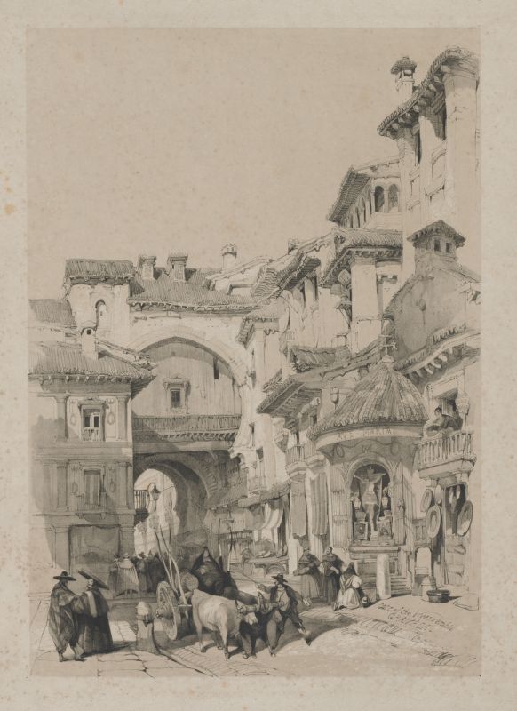 Cleveland clevelandart-2012.265-picturesque-sketches — Picturesque Sketches in Spain: Gate of the Vivarrambla, Granada (T.S. Boys / David Roberts, 1837)