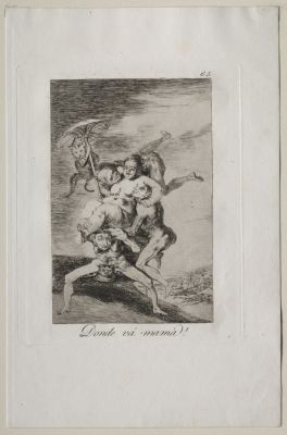 Cleveland clevelandart-1922.660-caprichos-where-is-m — Where is Mother Going?, Plate 65 of Los Caprichos (Francisco de Goya, 1799)